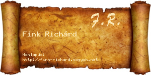 Fink Richárd névjegykártya
